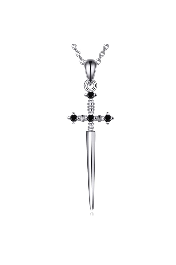 Sword Necklace for Men Sterling Silver Sword Pendant Necklace Gothic Jewelry Gift for Women Men