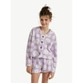 thumbnail image 1 of Justice Girls Long Sleeve Cardigan Sleep Top and Shorts, 2-Piece, Sizes 5-18 & Plus, 1 of 4