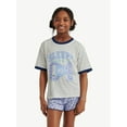 thumbnail image 1 of Justice Girls Short Sleeve Sleep Top and Shorts, 2-Piece, Sizes 5-18 & Plus, 1 of 5