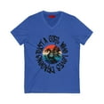 thumbnail image 1 of JUST A GIRL WHO LOVES DRAGONS Unisex Jersey Short Sleeve V-Neck Tee, 1 of 2
