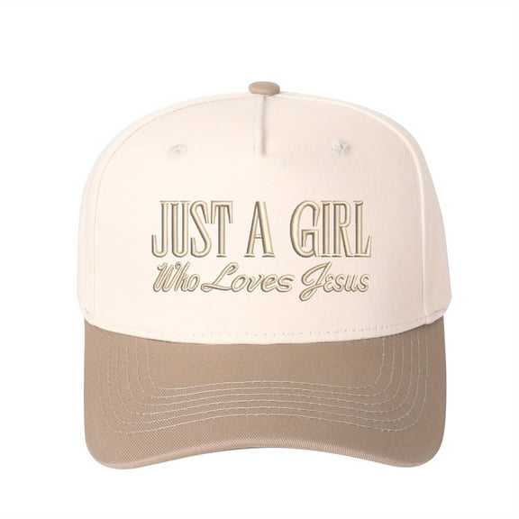 JUST A GIRL Who Loves Jesus Embroidered Trucker Hat - Floral Cross Design, Women's Fashion Christian Cap