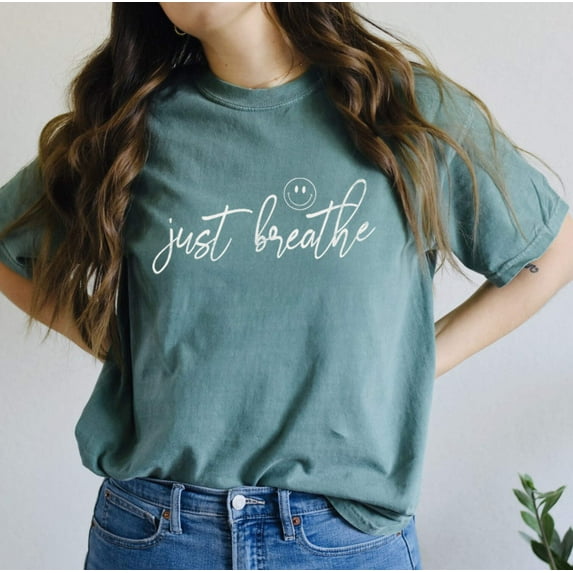 JUST BREATHE Garment Dyed Graphic T-Shirt