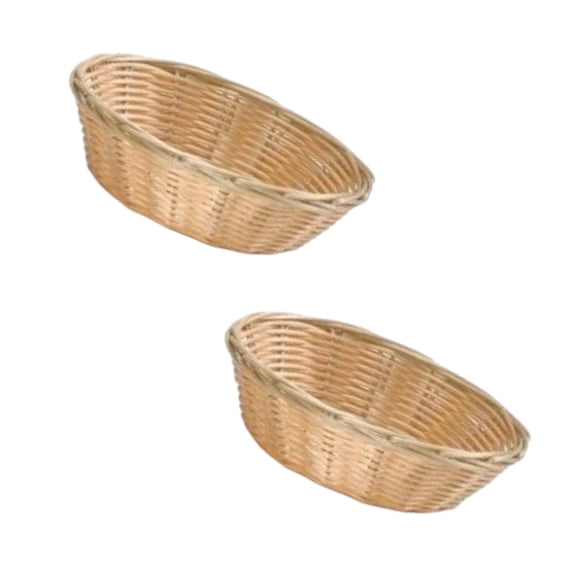 JUST-BUY Woven Rattan Serving Basket, Set of 2