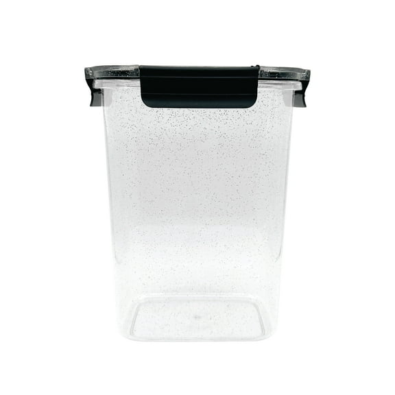 JUST COOK Airtight Speckled Glass Food Storage Container with Lid, 4L, Black