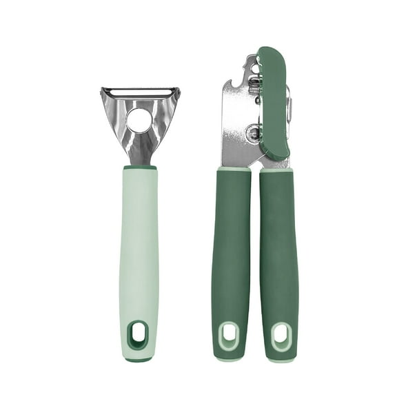 JUST COOK Peeler & Can Opener Set, With Soft Easy Grip Silicone Handle
