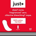 JUST Cotton Top Layer Liners, Regular Aborbency, 60 Ct