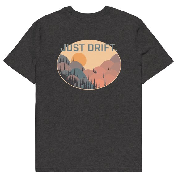 JUST DRIFT. SEEKER ORGANIC COTTON T-SHIRT Dark Heather Grey - XL