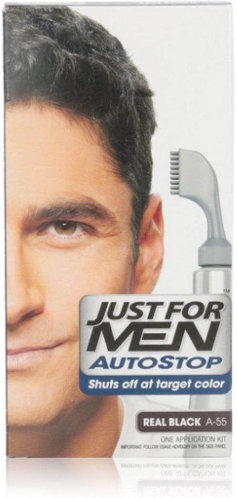 JUST FOR MEN AutoStop Haircolor, Real Black A-55 1 Each (Pack of 4 ...