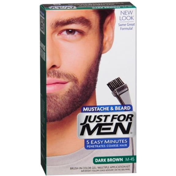 JUST FOR MEN Color Gel Mustache & Beard M-45, Dark Brown 1 Each (Pack of 6)