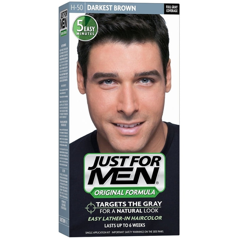 JUST FOR MEN Hair Color H-50, Grey Dye, Darkest Brown - Pack of 4