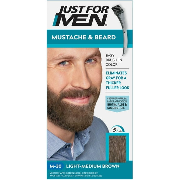 JUST FOR MEN Light Brown Hair Coloring Beard Color Kit, 1 ea (Pack of 2)