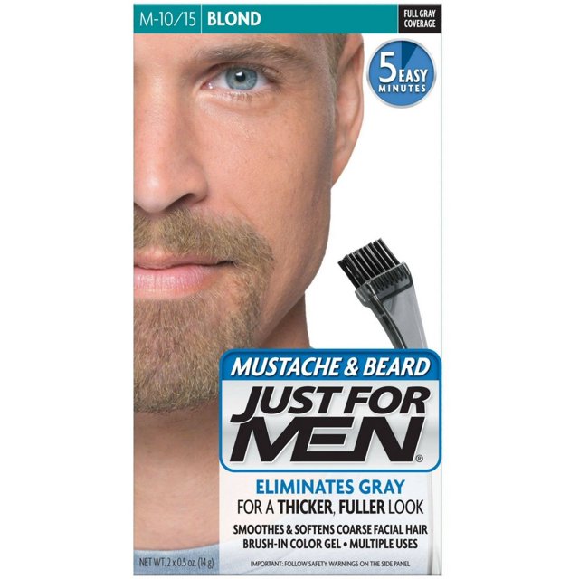 JUST FOR MEN Mustache & Beard BrushIn Color Gel, Blond M10/15 (Pack