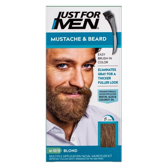 JUST FOR MEN Mustache & Beard Brush-In Color Gel, Blond M-10/15