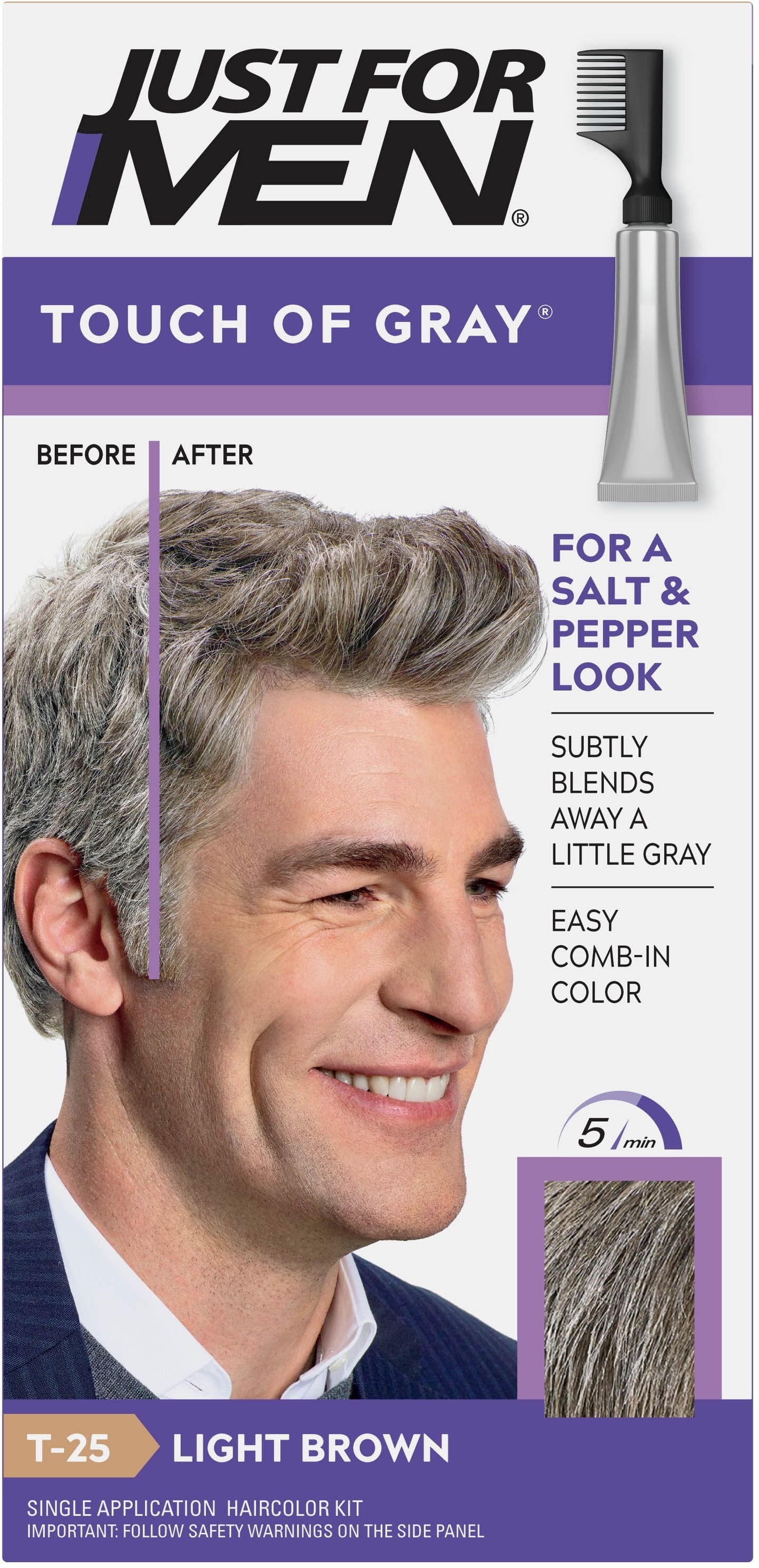 JUST FOR MEN Touch of Gray Hair Treatment, T-25 Light Brown, 1 Each ...