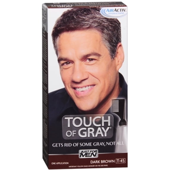 JUST FOR MEN Touch of Gray Hair Treatment T-45 Dark Brown, 1 Each (Pack of 2)