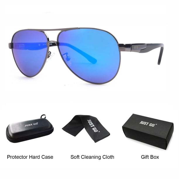 JUST GO Aviator Style Polarized Sunglasses with Spring Hinge  display picture 1
