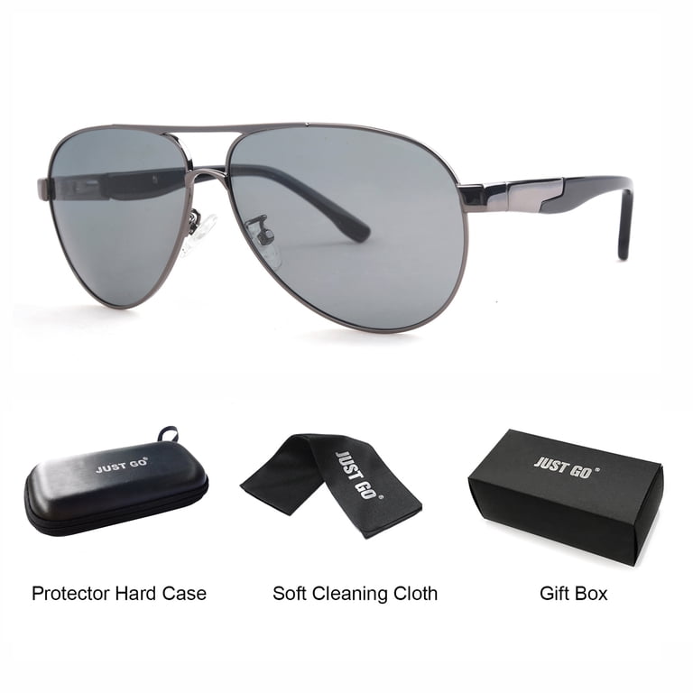 Metal Frame Aviator Sunglasses with UV400 Protection and Spring Hinges BOTPOV Aviator Sunglasses for Men Women Polarized UV400  main image 2
