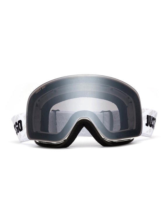 Ski Goggles for Skiing Motorcycling and Snow Sports Dual-Layer Anti-Fog 100% UV Protection lens Snowboard Goggles fit Men, Women and Youth, White Frame/ Gray Lens (VLT 18.6%)