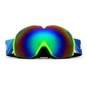 JUST GO Ski Goggles for Skiing Motorcycling and Snow Sports Dual-Layer Anti-Fog 100% UV Protection lens Snowboard Goggles fit Men, Women and Youth, Green frame/ Green Revo Lens(VLT 11.7)