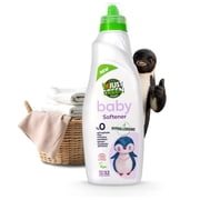 JUST GREEN ORGANIC Baby Fabric Softener, Plant-Based Liquid Fabric Softener, Non-Toxic, Hypoallergenic, Fragrance-Free, EcoCert Certified, Vegan, Static Control, 32 Washes, 33.8 fl oz 1000 ml