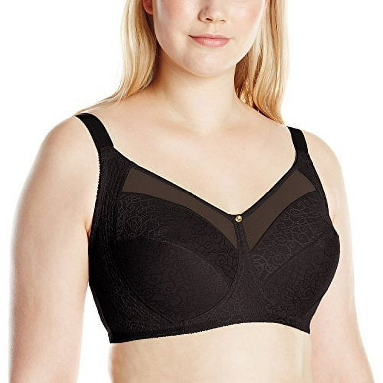 JUST MY SIZE Comfort Shaping Wirefree Bra,Black,46DDD,2PACK Pack