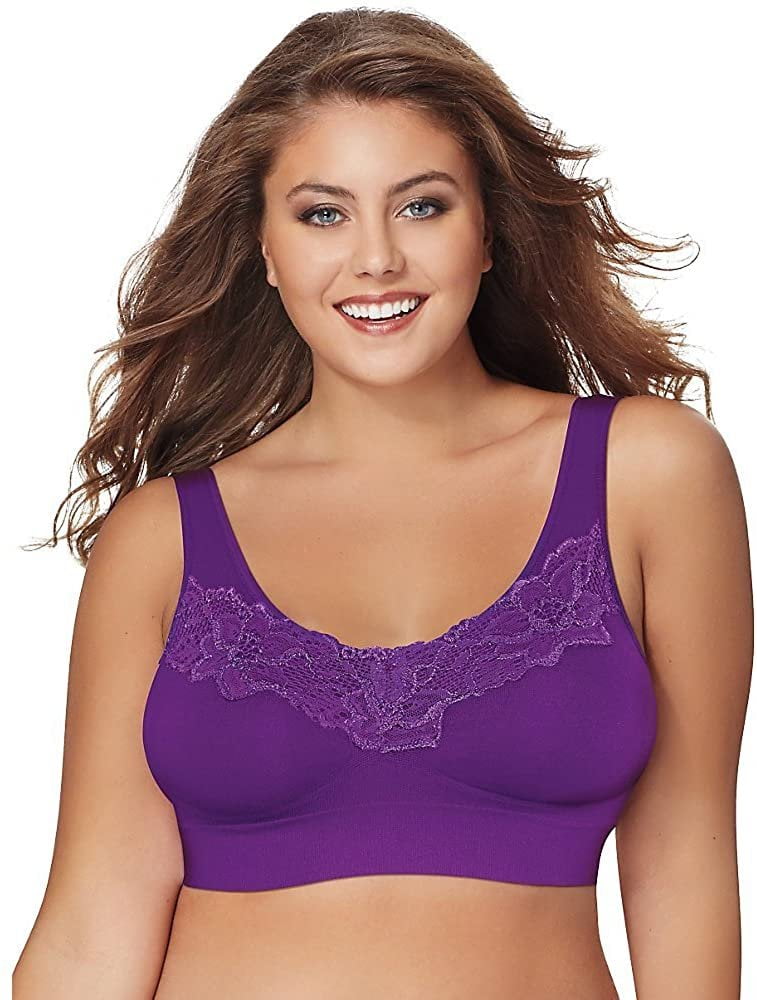 JUST MY SIZE Women's Pure Comfort Lace Plus Size Bra 1271, Violet