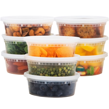 JUST PACK IT [240 Set - 8 oz] Plastic Soup Cups Deli Food Storage Containers with Lids Meal Prep