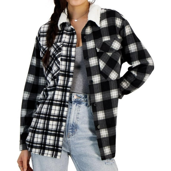 JUST POLLY Womens Plaid Polar Fleece Jacket, Black, Juniors, Medium