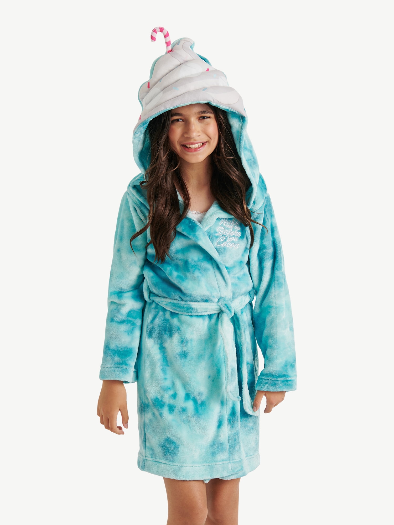 Justice Girls Long Sleeve Sleep Robe, One-Piece, Sizes 4-18