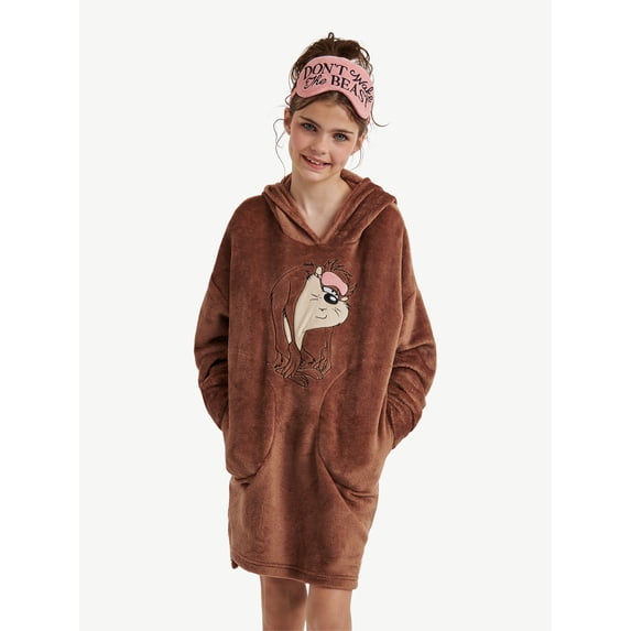Looney Tunes X Justice Girls Long Sleeve Sleep Hoodie and Eyemask, 2-Piece, Sizes S-XL
