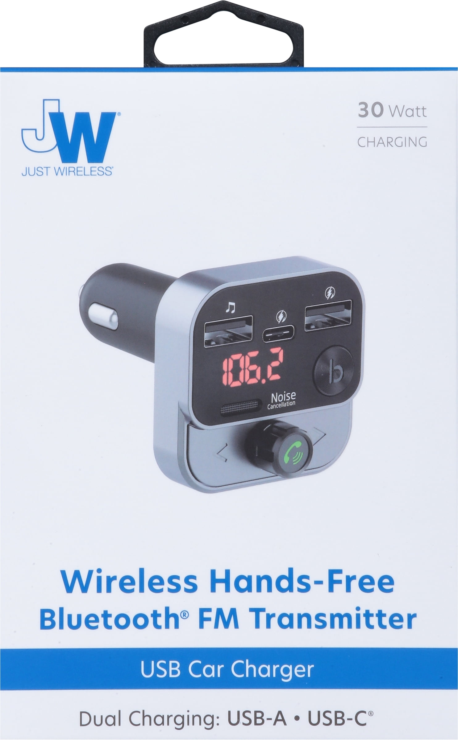 JUST WIRELESS WIRELESS BLUETOOTH FM TRANSMITTER USB CAR CHARGER 1 EA