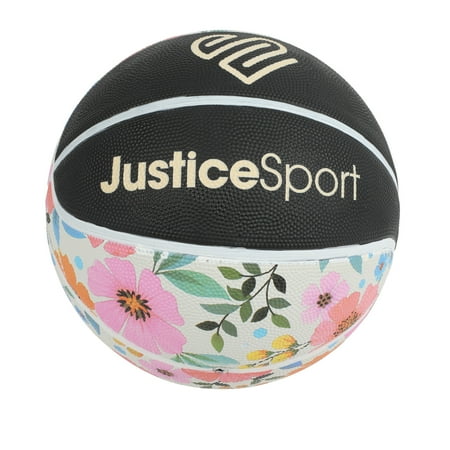 JUSTICE SPORTS FLOWER SERIES RUBBER BASKETBALL (BLACK) (28.5)