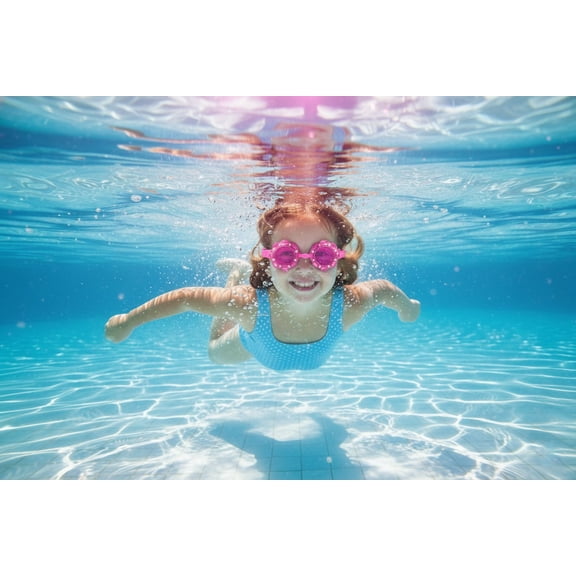 Justice Swim Goggles with fun gems. Pink and Powerful.