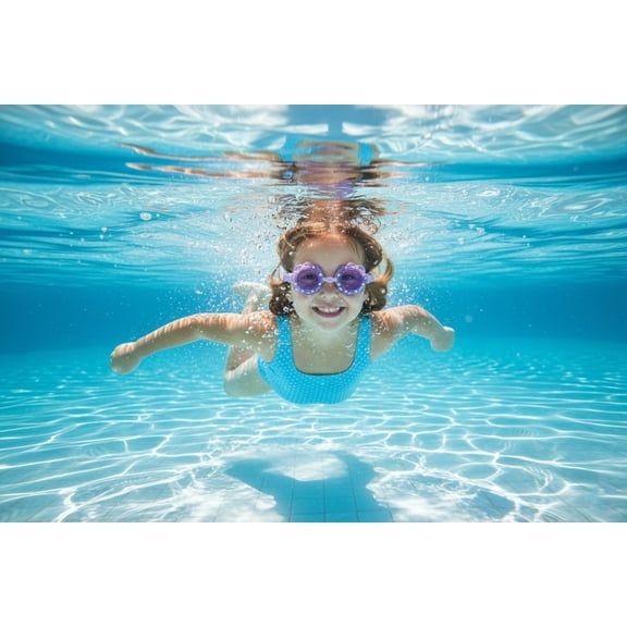 Justice Swim Goggles with fun gems.  Beautiful lilac. Collect all 3 colors