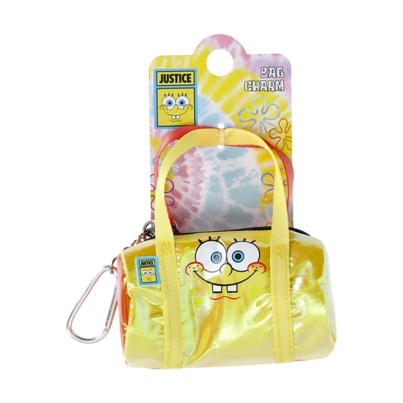 Justice Girls X SpongeBob SquarePants Mini Duffle Bag Charm, Yellow