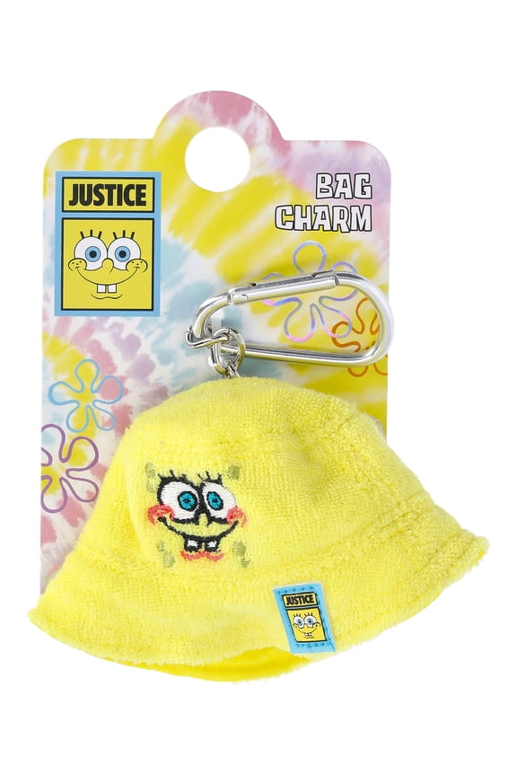 Girls X SpongeBob SquarePants Bucket Hat Keychain Bag Charm, Yellow