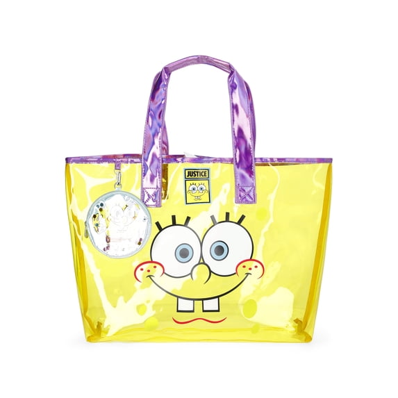 Justice Girls X SpongeBob SquarePants Jelly Pool Tote, Yellow