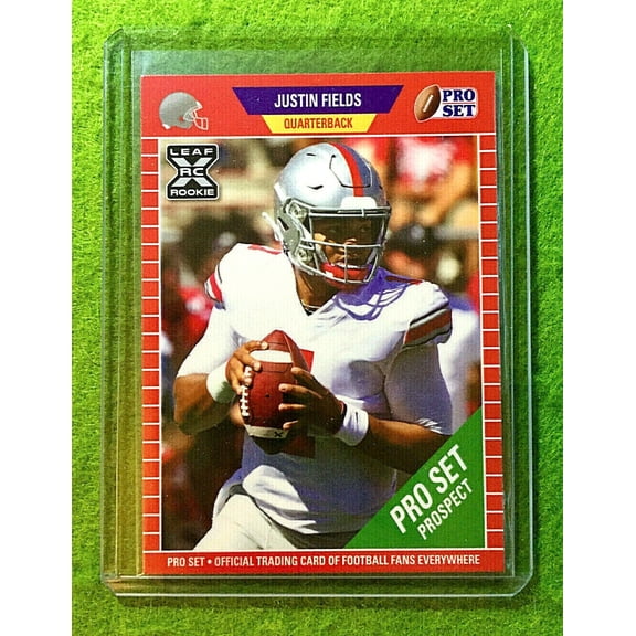 JUSTIN FIELDS CHICAGO BEARS ROOKIE CARD JERSEY #1 OHIO STATE RC 2021 Leaf PROSET