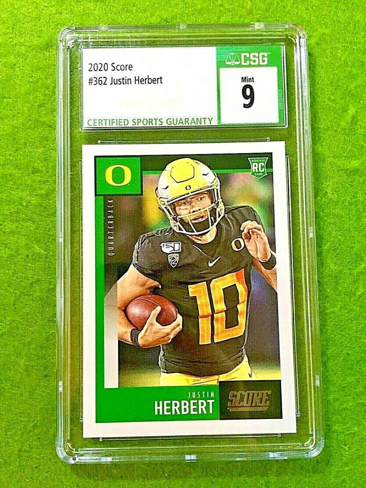 JUSTIN HERBERT ROOKIE CARD GRADED CSG 9 OREGON RC 2020 Panini Score  CHARGERS rc - Walmart.com