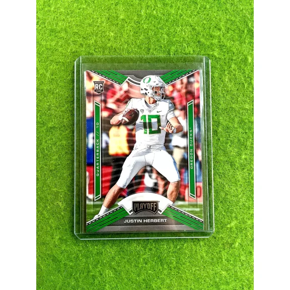 JUSTIN HERBERT ROOKIE CARD OREGON 2020 Chronicles PLAYOFF CHARGERS