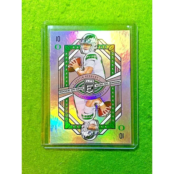 JUSTIN HERBERT SILVER PRIZM ROOKIE CARD CHARGERS SP RC 2020 Elite ROOKIE ON DECK
