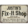 thumbnail image 1 of JUSTIN'S Fix-It Shop Sign Grandpa Dad Wall Decor Gift 8x12 Metal 208120006059, 1 of 1