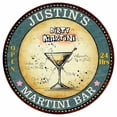 thumbnail image 1 of JUSTIN'S Martini Bar Round Metal Sign Kitchen Wall Décor Size: 8 x 8 inch, 1 of 5