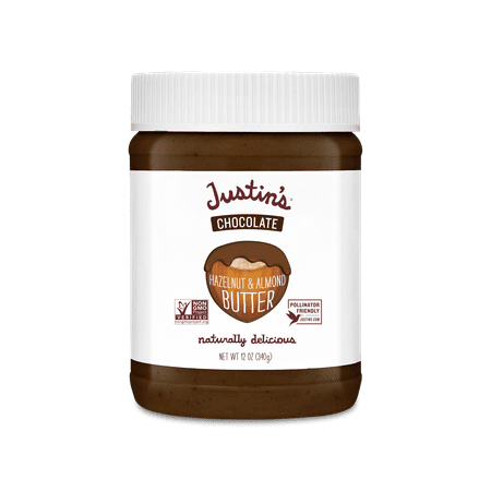 JUSTIN'S No Stir, Gluten-Free Chocolate Hazelnut Almond Butter, 12 oz Plastic Jar