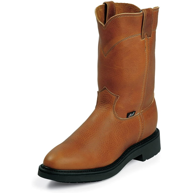 JUSTIN WORK Men s 10 Conductor Soft Toe Work Boot Bark 4760 Walmart