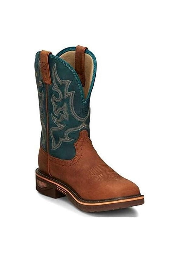 WORK Mens 11" Resistor Nano Composite Toe Work Boot Russet Blue - CR4010 RUSSET