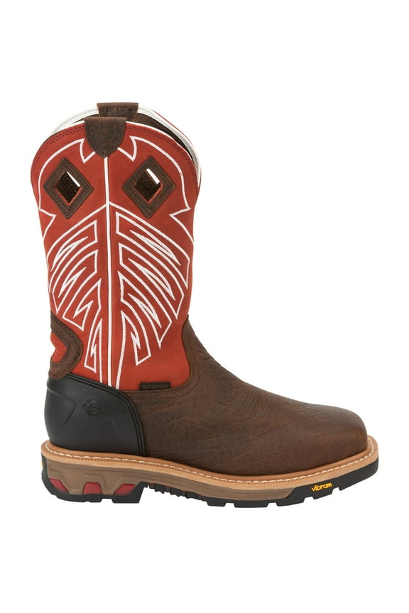 WORK Mens 12" Roughneck Steel Toe Waterproof Work Boot Walnut Brown - WK2115 WALNUT BROWN