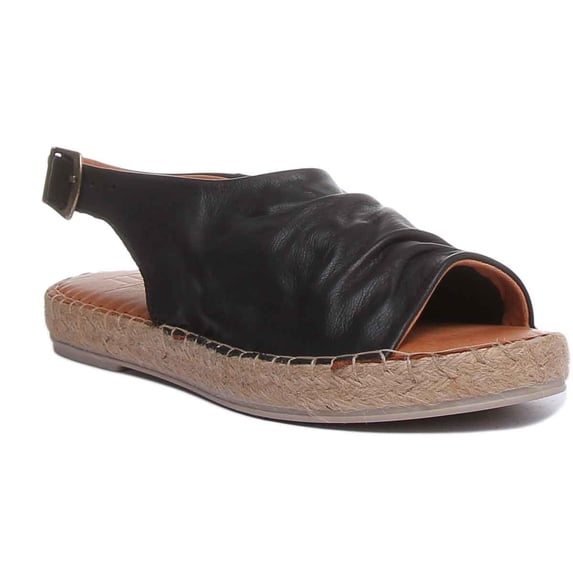 JUSTINREESS Annabelle Women's Back Strap Espadrille In Black Size 9