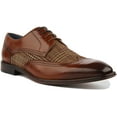 thumbnail image 1 of JUSTINREESS Curtis Men's Brown Two Tone Leather Lace Up Shoes With Chisel Toe Size 12, 1 of 6
