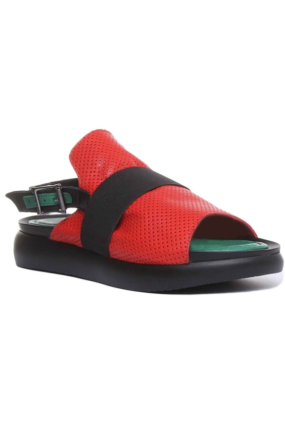 Esme Women's Side Buckle Open Toe Sandal In Red Size 5